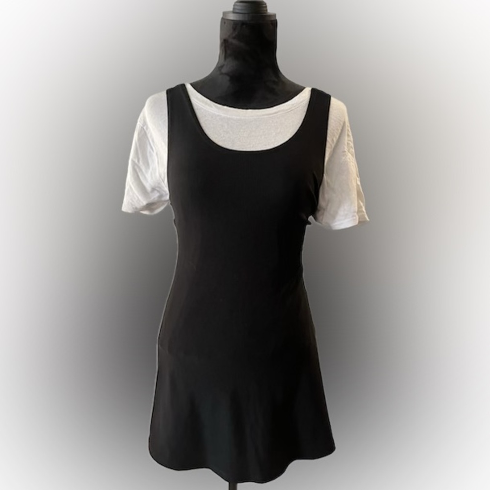 Vintage IN CHARGE Black Mini Dress 1990’s sleeveless